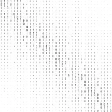Binary code black and white background Stock Illustration