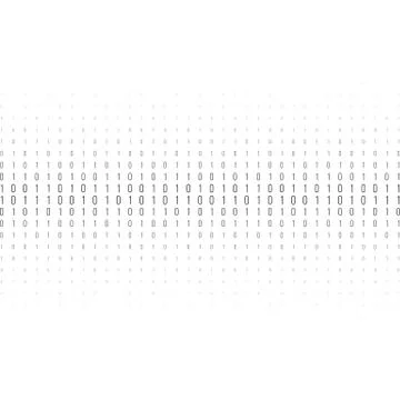Binary code black and white background Stock Illustration