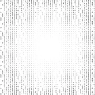 Binary code black and white background Stock Illustration