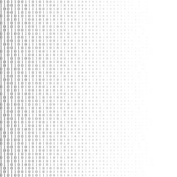 Binary code black and white background 스톡 일러스트