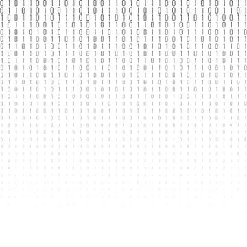 Binary code black and white background Stock Illustration