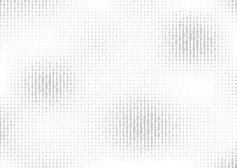 Binary code black and white background Stock Illustration