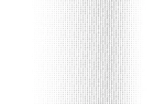 Binary code black and white background Stock Illustration