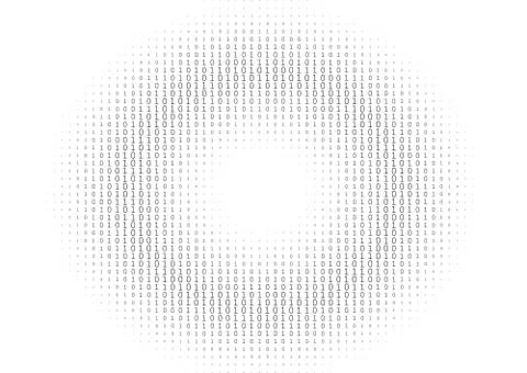 Binary code black and white background Stock Illustration
