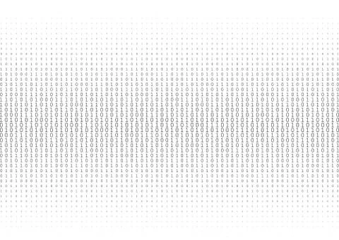 Binary code black and white background Stock Illustration