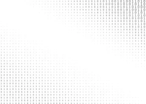 Binary code black and white background 스톡 일러스트