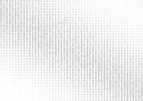 Binary code black and white background Stock Illustration
