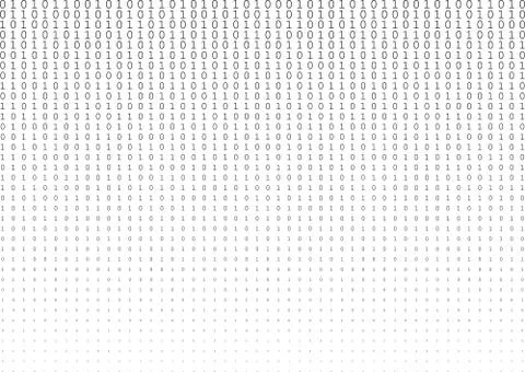 Binary code black and white background Stock Illustration