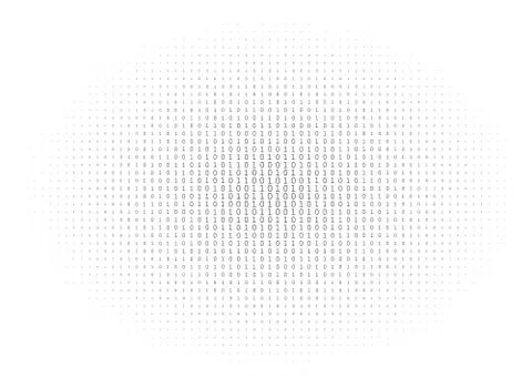 Binary code black and white background Stock Illustration