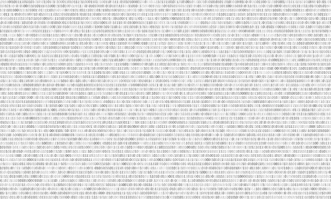 Binary code black and white background with two binary digits, 0 and 1 isolat 库存插图