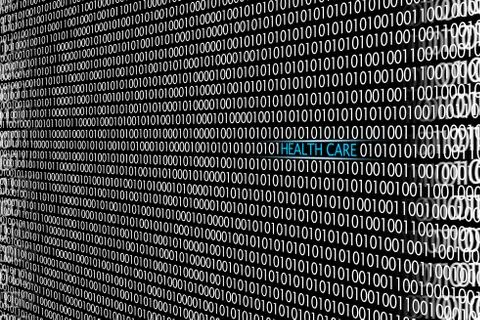 Binary code on black background 写真素材