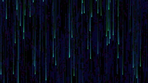 Binary code black, blue and green background, with digits moving on screen, Vidéo 268175040