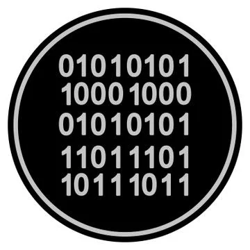 Binary Code Black Coin 스톡 일러스트