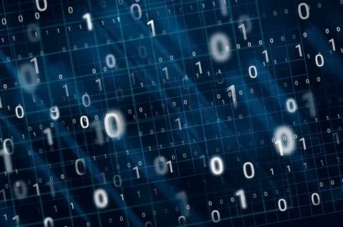 Binary code on blue background Stock Illustration