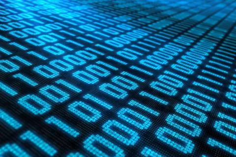 Binary code in blue A close-up of a binary code made of ones and zeros in ... Stockfoto's