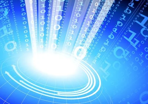 Binary code on blue internet background イラスト素材