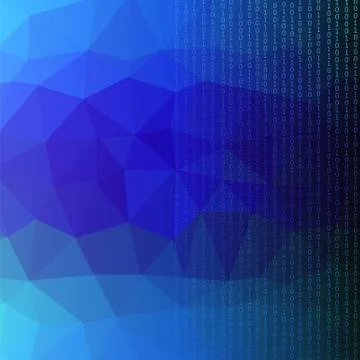 Binary Code Blue Polygonal Background Illustrazione stock