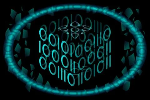 Binary code blue vector illustration - cryptocurrency technology background Stock Illustration
