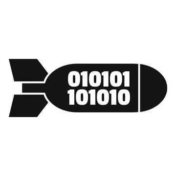 Binary code bomb representing cyber attack Stock Illustration