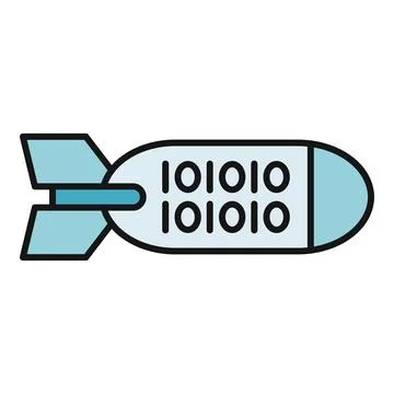 Binary code bomb representing cyber attack and digital threat 스톡 일러스트