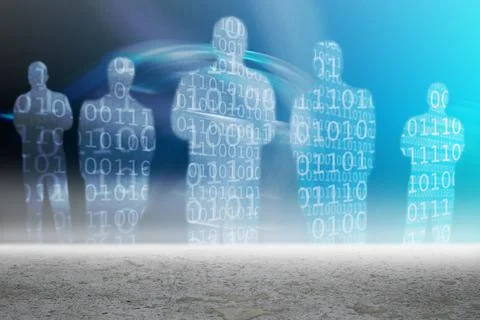 Binary code business people 库存插图