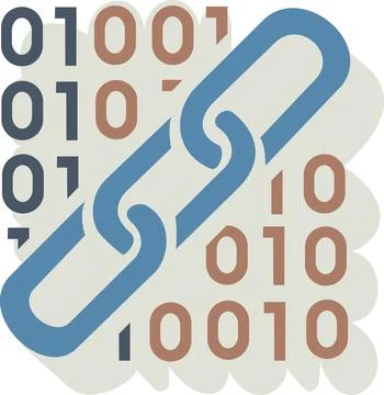 Binary code chain for data security Stock Illustration