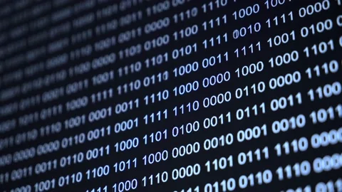 Binary Code Close up view Stock Footage 130891651