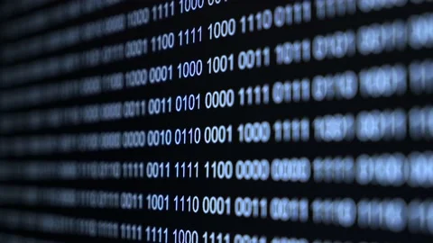 Binary Code Close up view Stock Footage 130891703