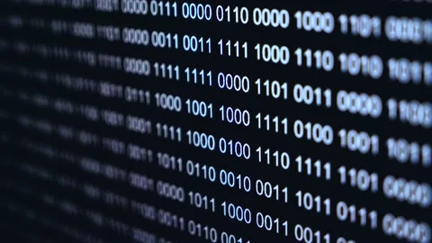 Binary Code Close up view Stock Footage 130891715