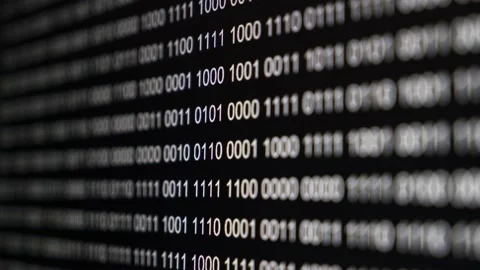 Binary Code Close up view Stock Footage 130891741