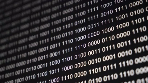 Binary Code Close up view Stock Footage 130891757