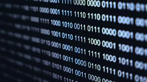 Binary Code Close up view	 Stock Photos