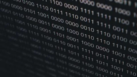 Binary Code Close up view	 Stock Photos