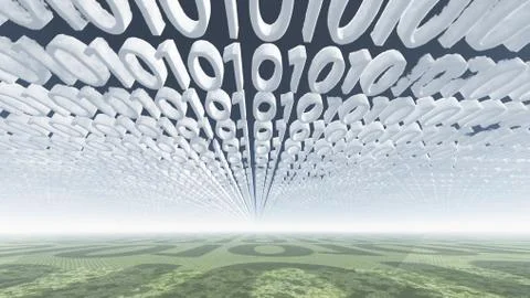 Binary code clouds イラスト素材