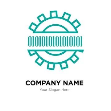 Binary code company logo design template Stock Illustration