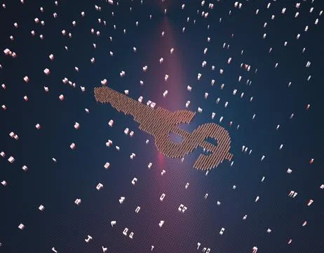 Binary code composed of dollars, online financial technology Illustrazione stock