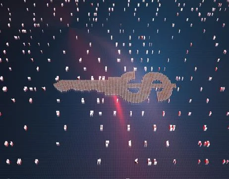 Binary code composed of dollars, online financial technology Stock Illustration