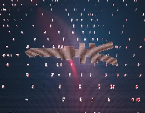 Binary code composed of RMB, online financial technology Illustrazione stock