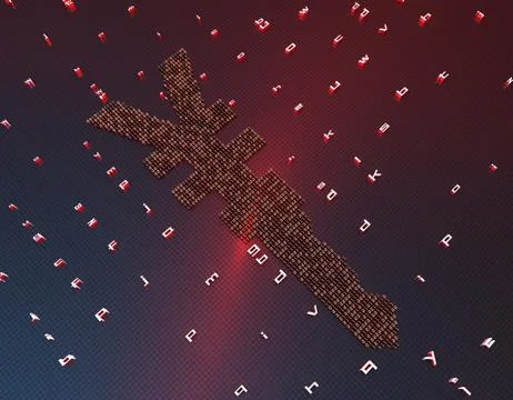 Binary code composed of RMB, online financial technology 스톡 일러스트