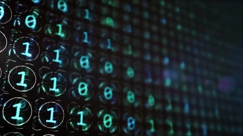 Binary code composition on a black background. Data binary code network. 4K loop Stock Footage 119600641