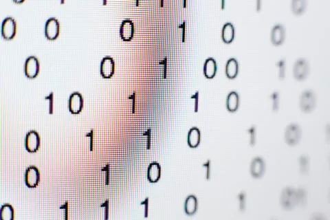 Binary code on a computer screen 스톡 사진