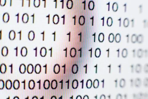 Binary code on a computer screen 库存照片