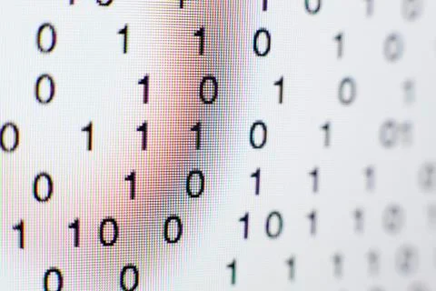Binary code on a computer screen 写真素材