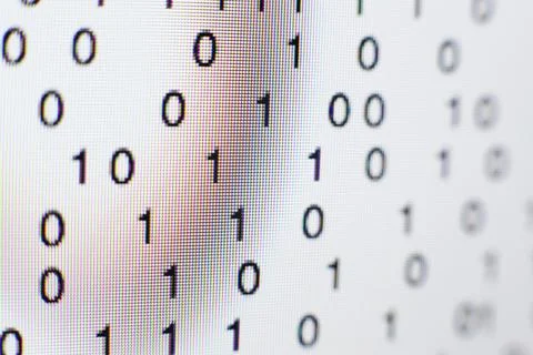 Binary code on a computer screen 写真素材