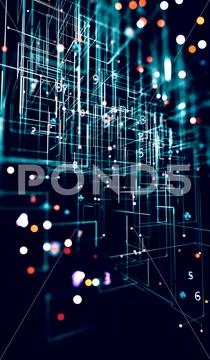 Binary code concept pattern and big data structure. 스톡 일러스트