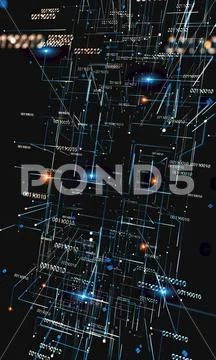 Binary code concept pattern and big data structure. 스톡 일러스트