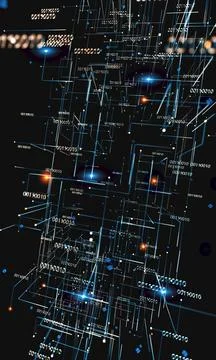 Binary code concept pattern and big data structure. Stock Illustration