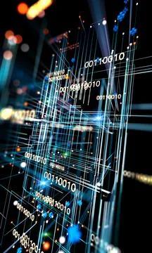 Binary code concept pattern and big data structure. Stock Illustration