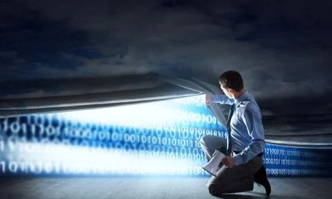 Binary code concept Stock Photos