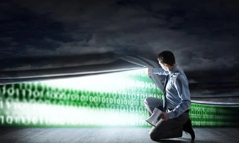 Binary code concept Foto stock